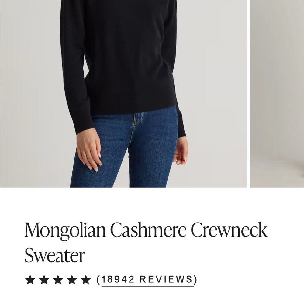 TWO Quince sweaters, M, black and ivory, need TLC